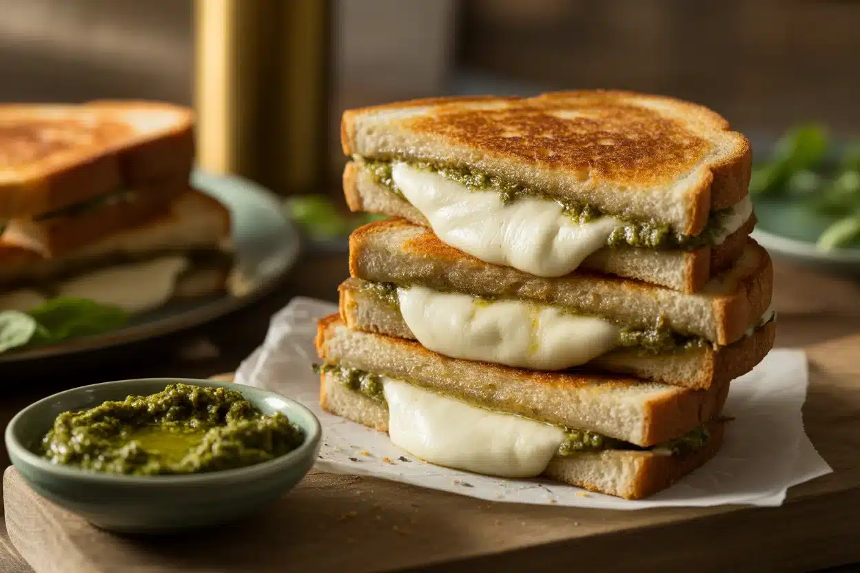 Mouthwatering Pesto Grilled Cheese: A Simple Joy to Savor